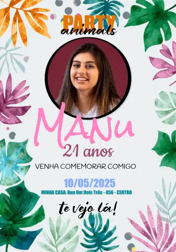 Invite Party Animals With Summer Photo editable and customizable