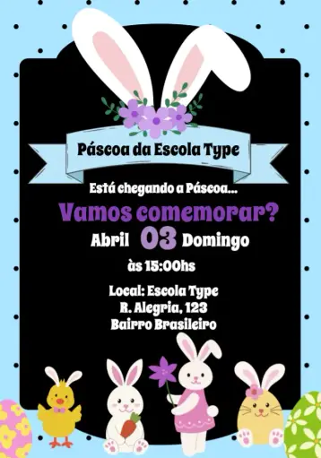 Invite Páscoa Egg Hunt editable and customizable