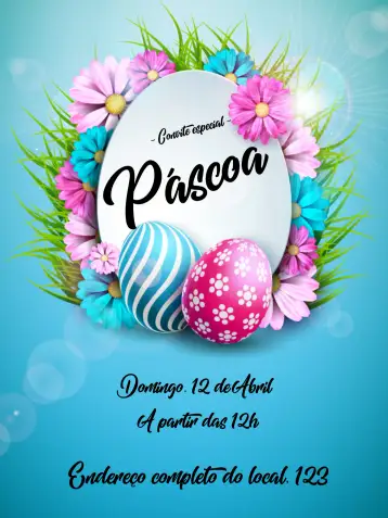 Convite Páscoa Celebração para festa de páscoa com amigos e familiares. – tema datas comemorativas (marrom e branco, gráfico de coelho, ovos coloridos, estilo minimalista, elementos de chocolate, design festivo)