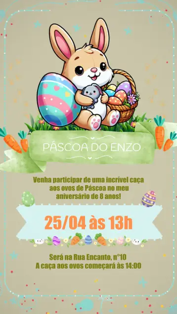 Invite Páscoa Egg editable and customizable