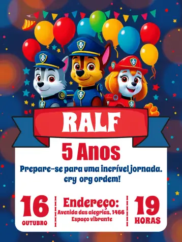 Invite Paw Patrol Skye editable and customizable