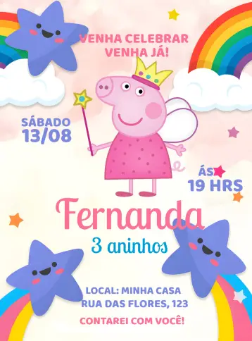 Invite Peppa Pig Digital editable and customizable