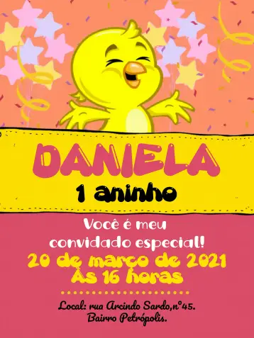 Invite Little Yellow Chick Balloons editable and customizable