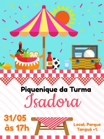 Invitación Picnic en el Pasto editable y personalizable