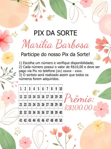 Invite Lucky Floral Pix editable and customizable