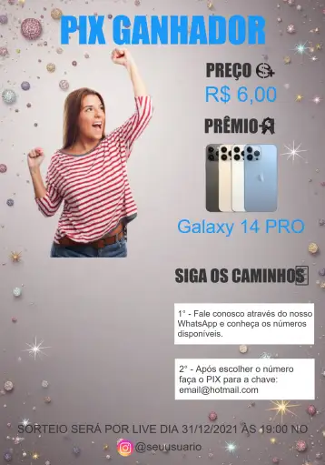 Convite Pix Premiado Digital para ideal para festas de aniversário e eventos promocionais. – tema cartelas (moderno, tecnológico, elegante, minimalista, sorteio, digital)