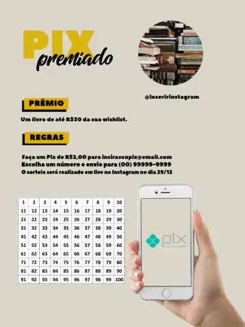 Convite Pix Premiado Com Foto Bege editável e personalizável