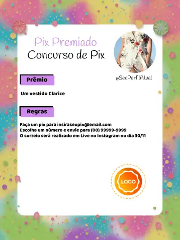 Convite Pix Premiado Arte para aniversários e festas temáticas com um toque de sofisticação. – tema cartelas (pastel, moderno, elegante, fashion, ilustração)