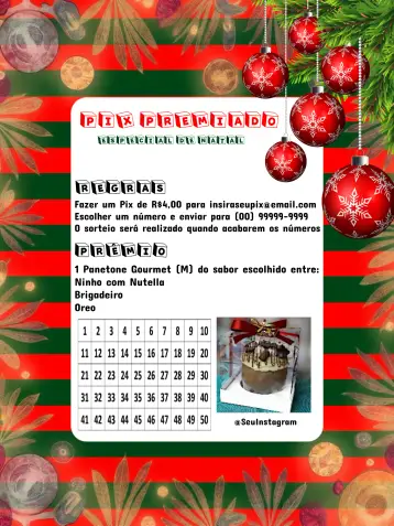 Invite Pix Premiado Natal Arte editable and customizable