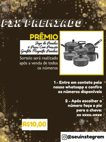 Convite Pix Premiado Preto para ideal para aniversários e celebrações elegantes. – tema cartelas (moderno, elegante, minimalista, preto e branco, sustentável, sofisticado)