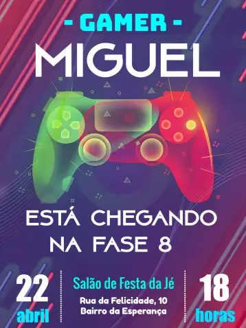 Invitación Playstation Control editable y personalizable