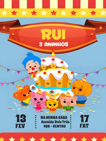 Invite Plim A Heart Hero Animals editable and customizable