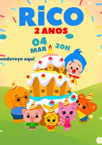 Invitación Plim Un Héroe Del Corazón Infantil editable y personalizable