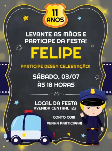 Invite Digital Police editable and customizable