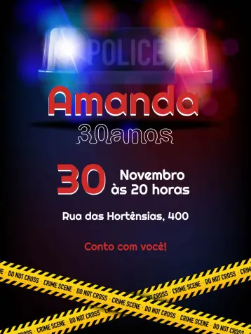 Invite Blue Police editable and customizable