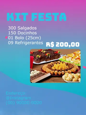 Convite Publicación de Promoción Kit Fiesta Brigadeiro para fiesta de cumpleaños con tema de brigadeiro. – tema más buscados (rosa, lila, dulce, divertido, moderno, colorido)