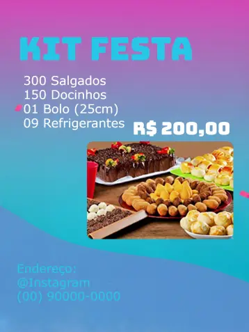 Invitación Publicación de Promoción Kit Fiesta Brigadeiro editable y personalizable