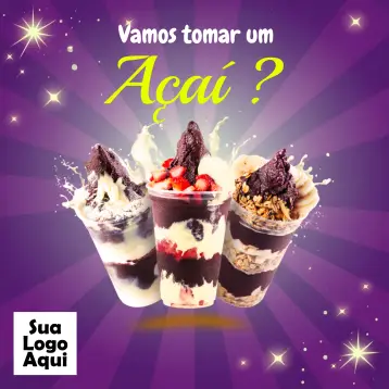 Invite Post For Açaí Ice Cream editable and customizable