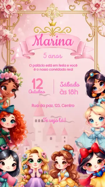Convite Princesas da Disney – tema mais pesquisados