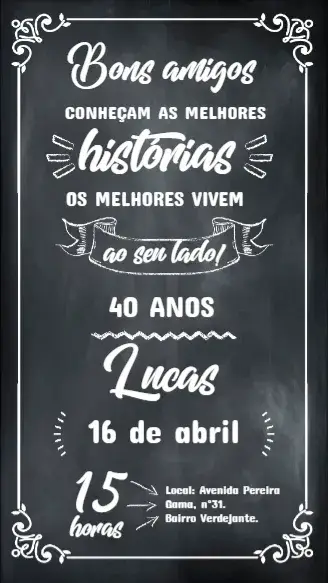 Invite Chalkboard Chalk Friends editable and customizable