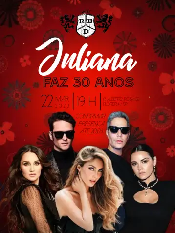 Convite Rebelde Rbd Rojo para cumpleaños temático inspirado en la serie rebelde. – tema más buscados (rojo, negro, blanco, moderno, joven, temático)