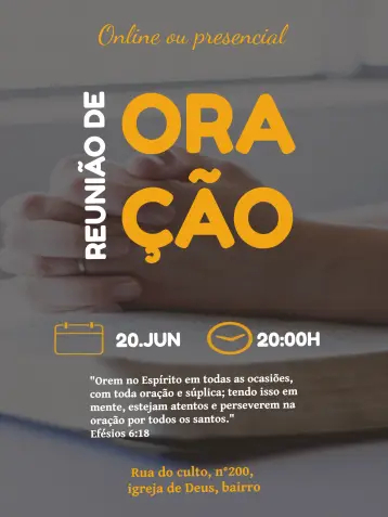 Invite Prayer Meeting Black Church editable and customizable