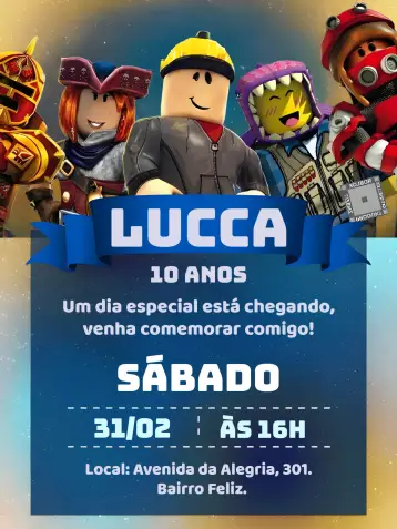 Invite Roblox Boy Game editable and customizable