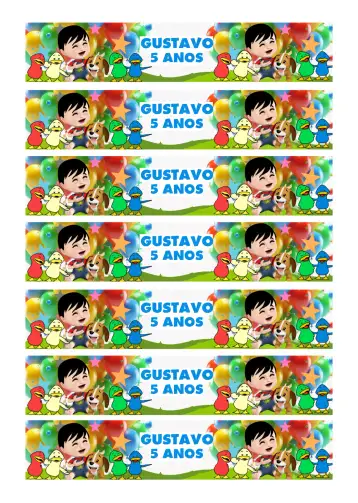 Convite Etiqueta Para Botella 200ml Bento Y Totó Diseño para cumpleaños infantil – tema más buscados (colorido, infantil, divertido, ilustración, amigable)