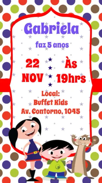Convite Show da Luna para aniversário infantil com tema show da luna. – tema aniversário infantil (colorido, divertido, lúdico, temático, alegre)