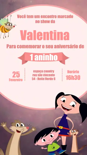 Convite Show Da Lunna Infantil editável e personalizável