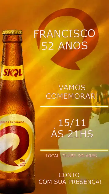 Invite Skol Beer Adult editable and customizable