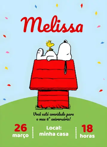 Invite Colorful Snoopy editable and customizable