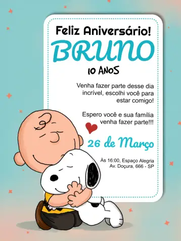 Convite Snoopy y la Pandilla de Charlie Brown Snoppy para cumpleaños infantil – tema cumpleaños infantil (infantil, colorido, divertido, ilustraciones clásicas, tema de dibujos animados)