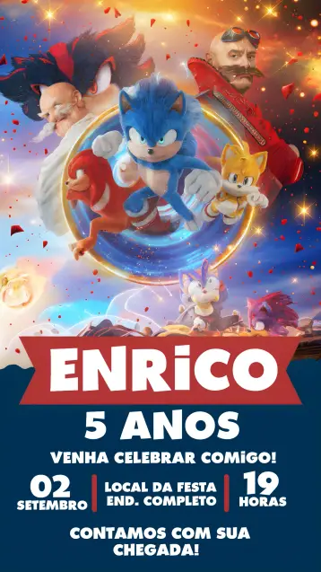 Invite Sonic 3 Movie editable and customizable