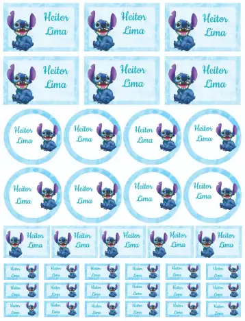 Convite Stitch editável e personalizável