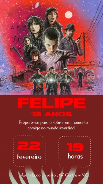 Invite Stranger Things Red editable and customizable