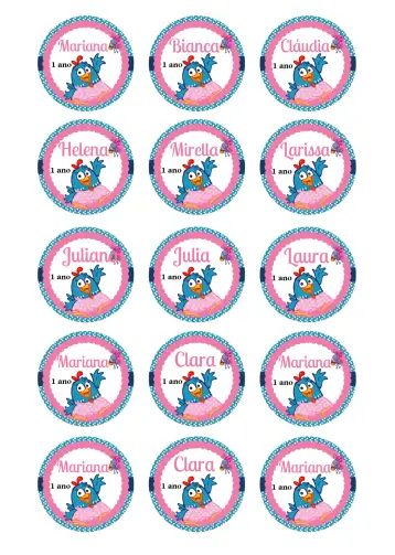 Convite Tag D Galinha Pintadinha Label para children's birthday. – tema most searched for (colorful, childish, playful, fun, thematic)