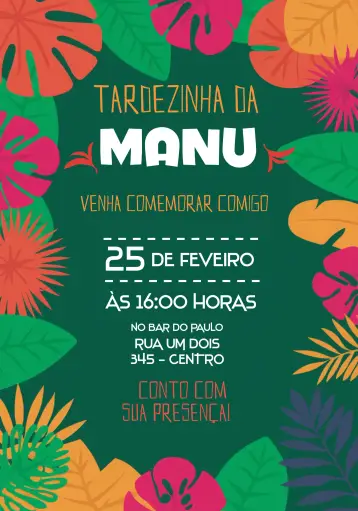 Invite Tardezinha Farofa editable and customizable
