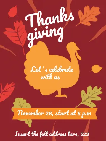 Invitación Thanksgiving De editable y personalizable