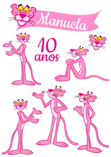 Invitación Topo Bolo Pantera Cor De Rosa editable y personalizable