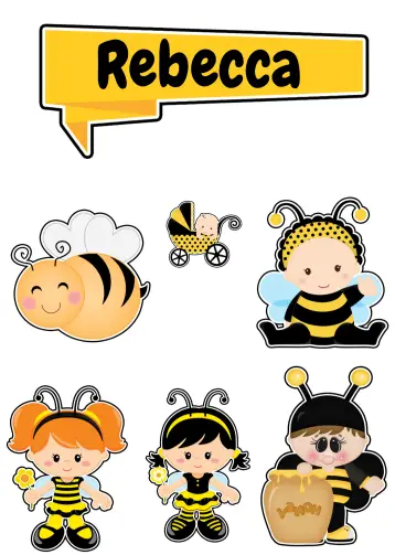 Invite Topo De Bolo Abelhinha Abelha editable and customizable