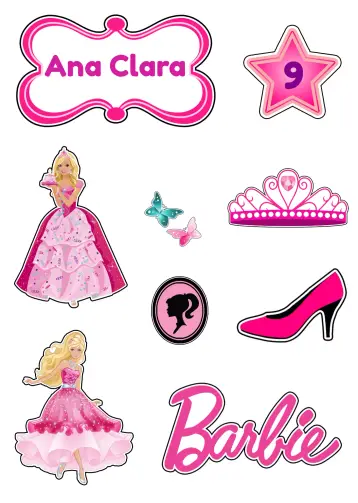 Convite Topo De Bolo Barbie Estrela editável e personalizável