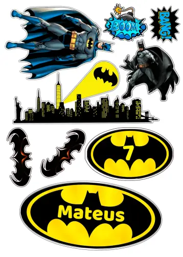 Convite Topo De Bolo Batman Dc editável e personalizável