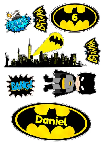 Invite Top Batman Cake Topper Print editable and customizable