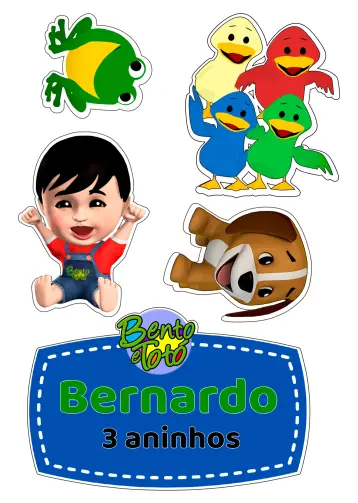 Convite Topo De Bolo Bento E Totó Infantil editável e personalizável