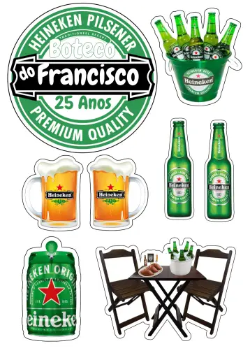 Invite Topo De Bolo Boteco Cerveja Heineken editable and customizable