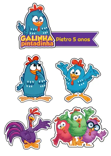 Convite Topo De Bolo Galinha Pintadinha Imprimir editável e personalizável