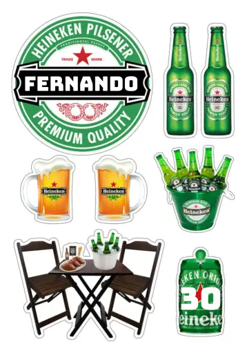 Invitación Topo De Bolo Heineken Bebida editable y personalizable