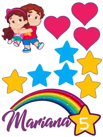 Convite Topo De Bolo Maria Clara And Jp para kids' birthday – tema most searched for (colorful, fun, childish, themed, cheerful)