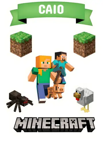 Convite Topo De Bolo Minecraft Imprimir para aniversário infantil e festas temáticas. – tema topo de bolo (colorido, moderno, divertido, temático, jogos, infantil)
